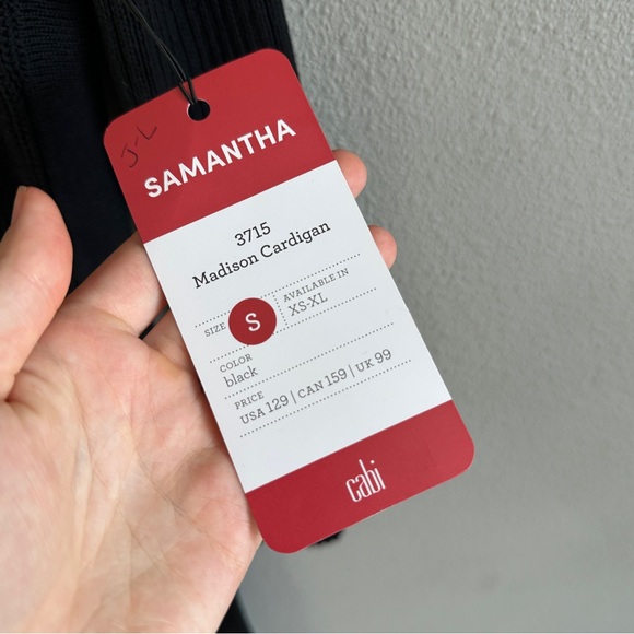 NWT CAbi Black Cotton Button Up Duster Cardigan Small - Picture 6 of 13